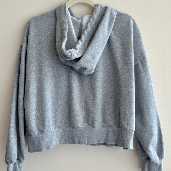 Old Navy Cropped Fleece Zip Up Hoodie, Size Large, Grey - Picture 13 of 16